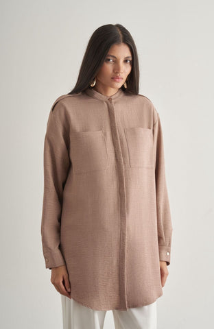 Mizalle Tunic With Epaulette Detail