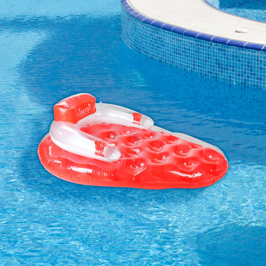 65'' Red and White Inflatable Strawberry Pool Water Lounge Float