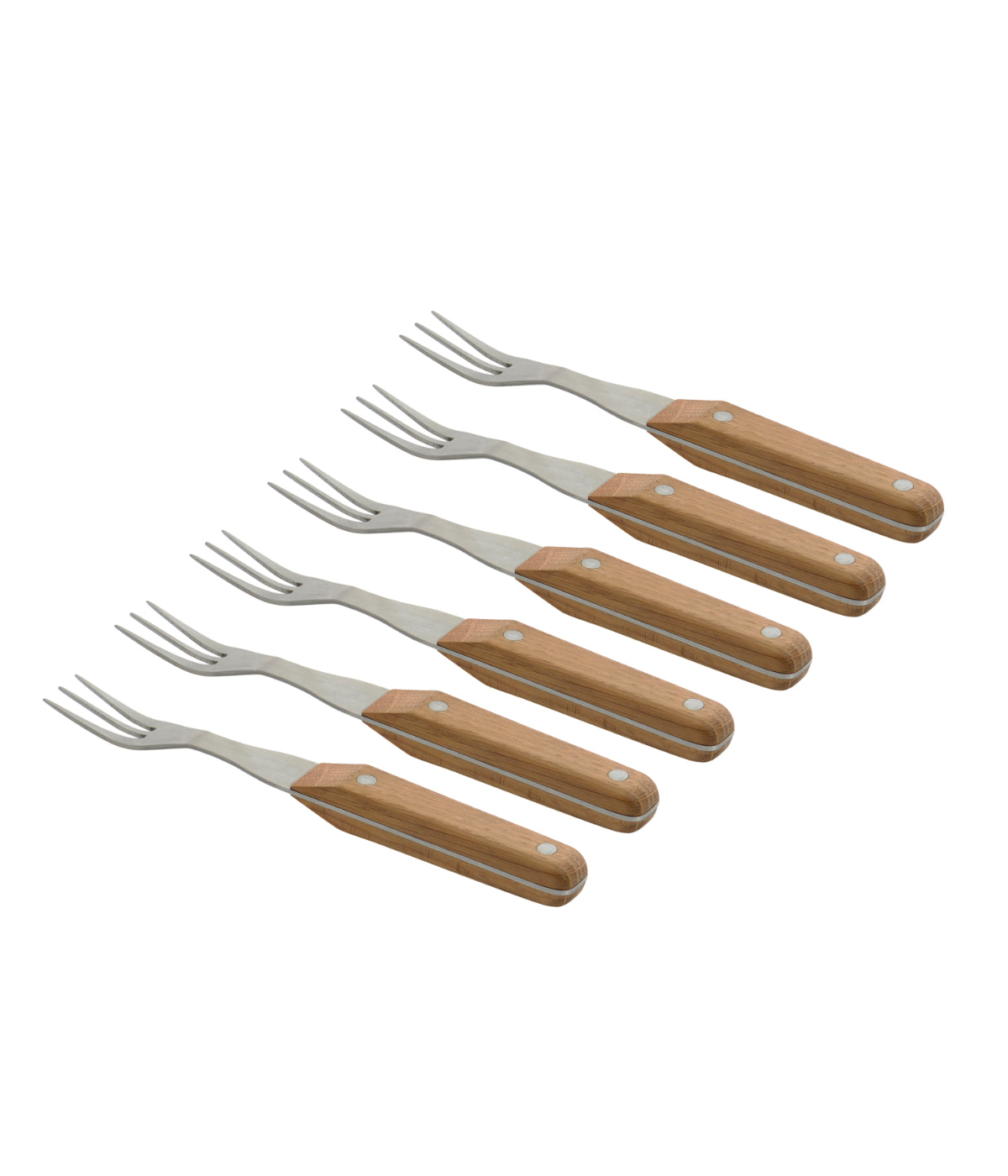  BergHOFF Collect & Cook Stainless Steel Steak Forks, Set of 6 - Silver - Bonton