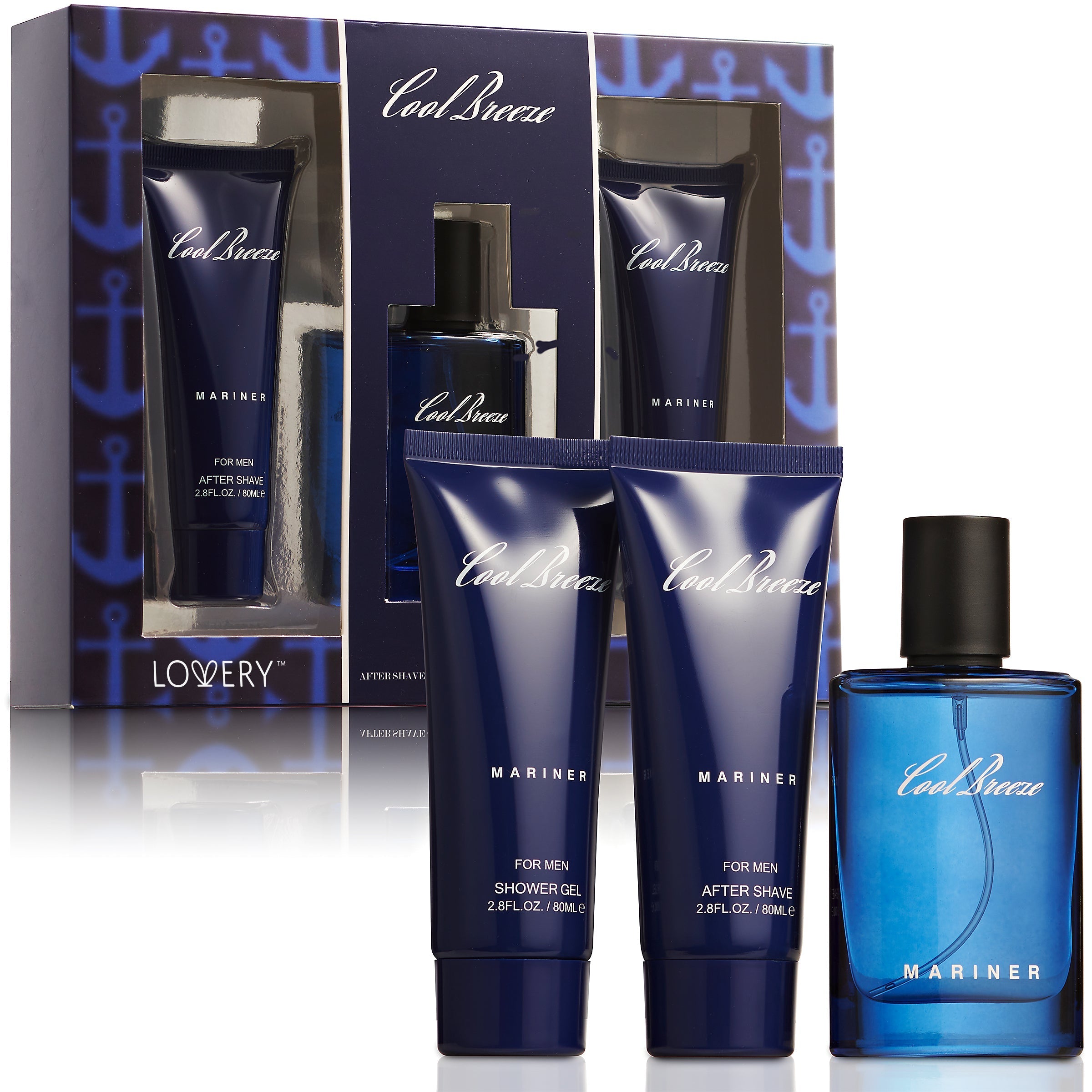  Lovery Cool Breeze Mens Beauty Spa Bath & Body Selfcare Gift Set - Blue/Black - Bonton