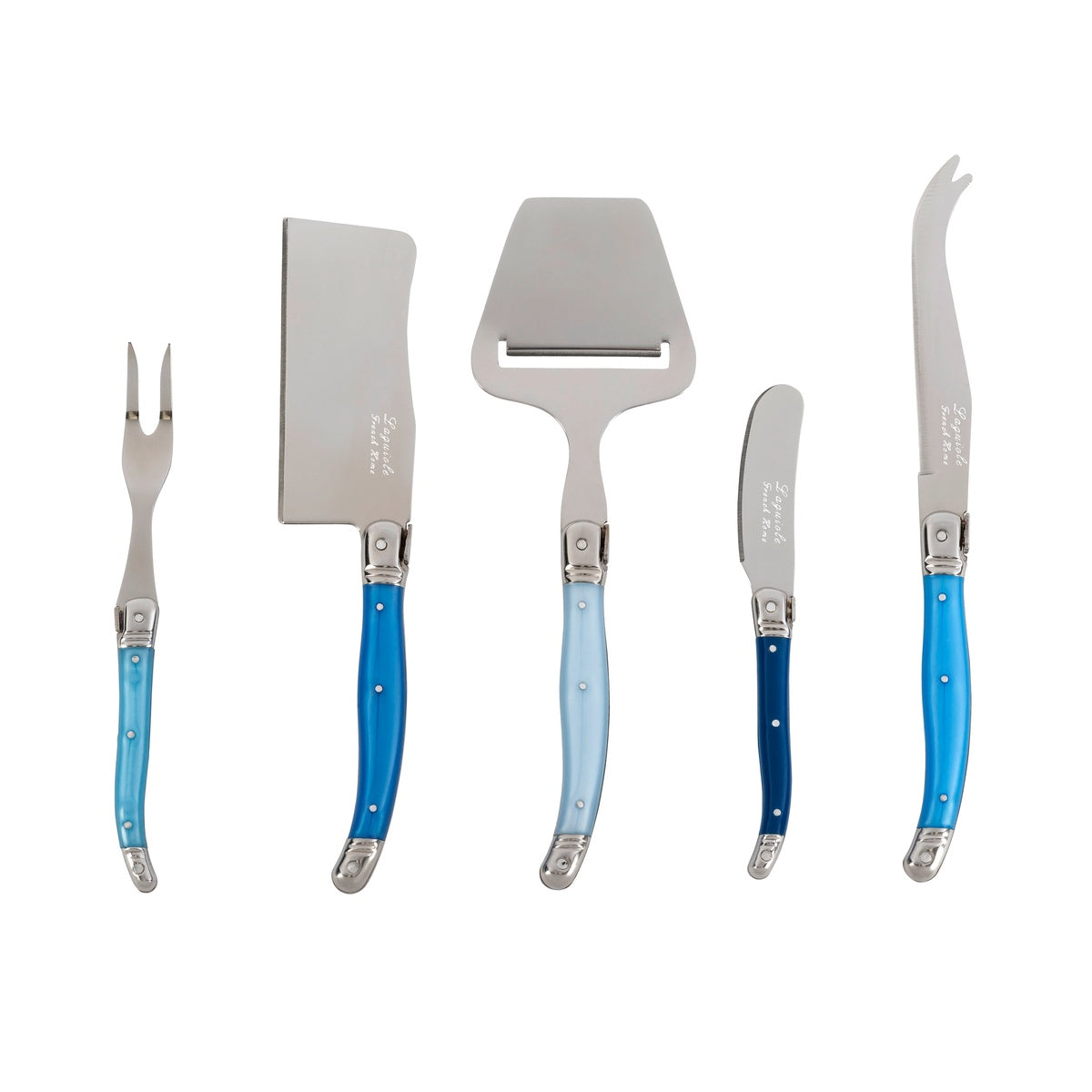  French Home Laguiole 5 Piece Cheese Knife, Fork and Slicer Set, 