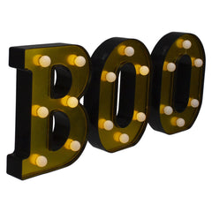 LED Lighted "BOO" Halloween Marquee Sign - 6.5" - Warm White