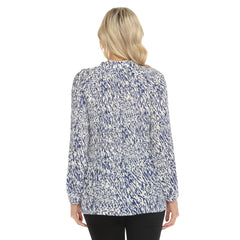 Women's Printed Peasant Chiffon Blouse