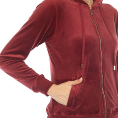 Women's 2 Piece Velour Tracksuit Set