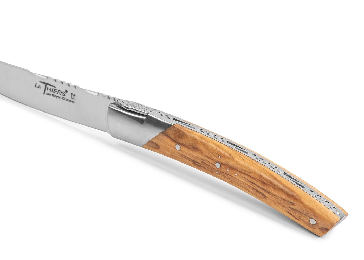  French Home Goyon-Chazeau Set of 4 Pirou Castle Steak Knives With Olive Wood Handles - Default Title - Bonton