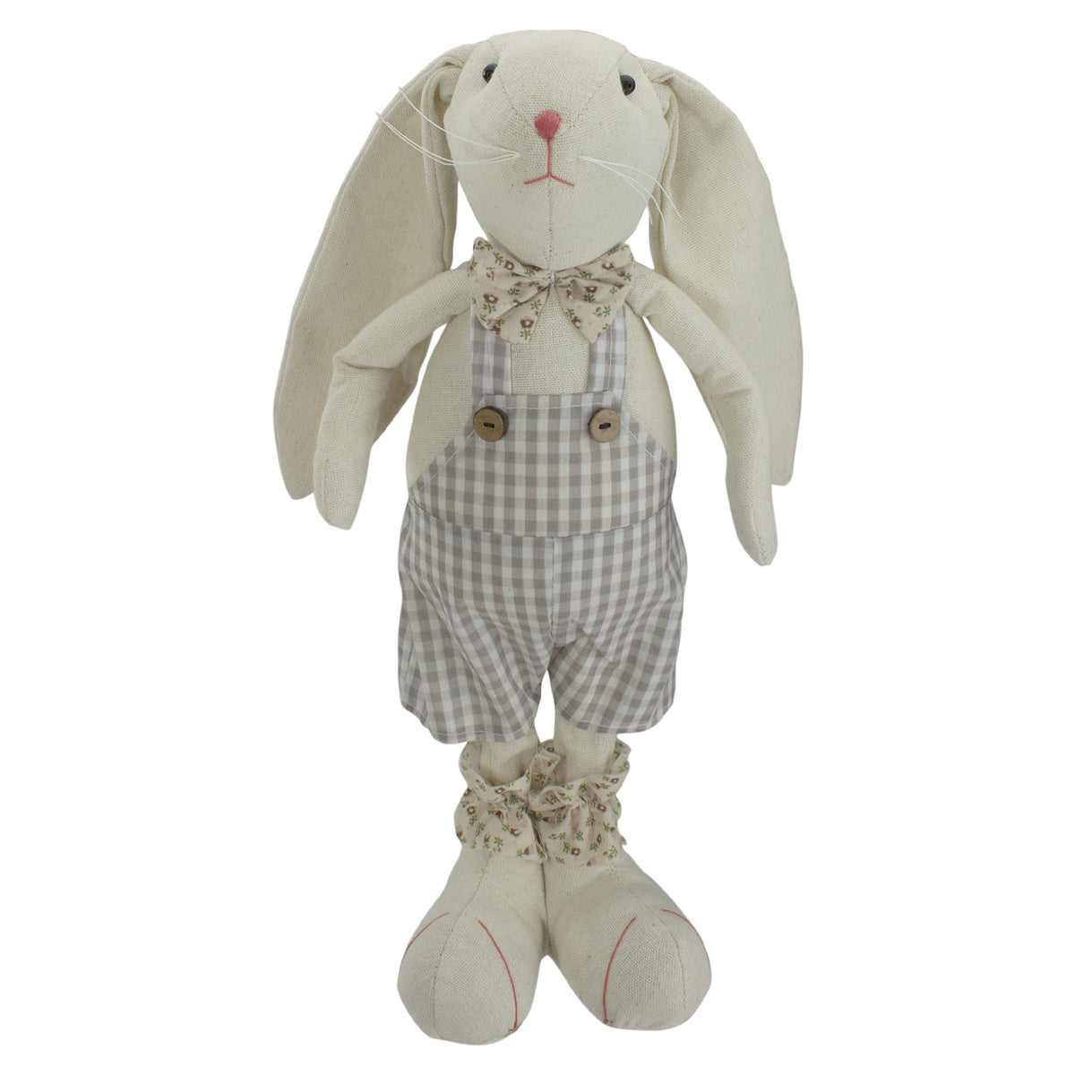  Northlight Standing Boy Easter Bunny Rabbit With Floral Bowtie Spring Figure - 14.5