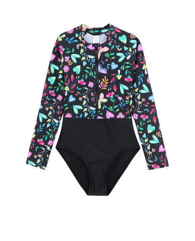 Butterfly Dream Long Sleeve Zip Front One Piece