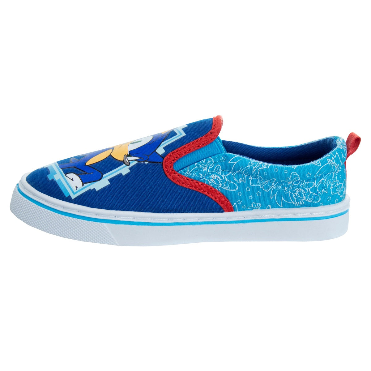  Josmo Sonic the Hedgehog Boys/Girls Toddler Slip on Canvas Sneakers - 1 - Bonton