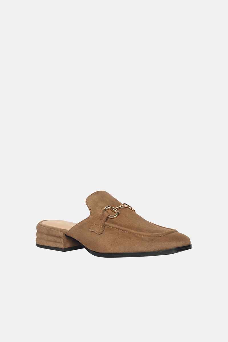  Saint G Savannah Suede - Heeled Mule - Dark Taupe - Bonton
