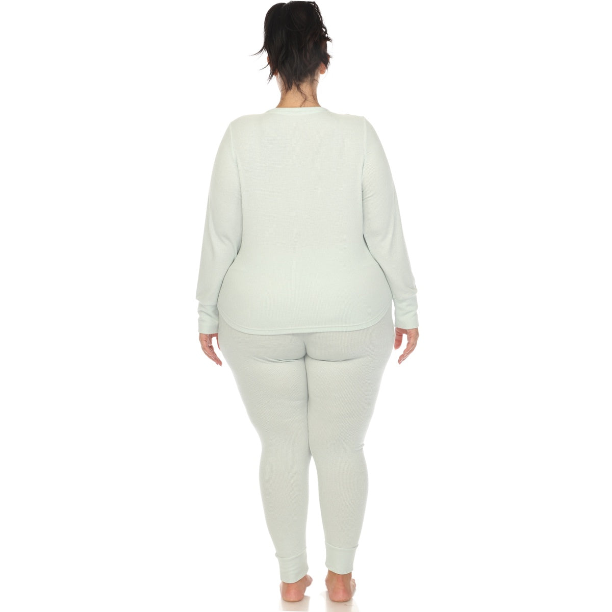  White Mark Plus Size Waffle Pajama Set - 1X - Bonton