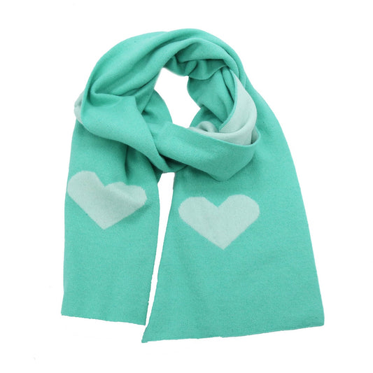 COLOR BLOCK SCARF WITH HEART