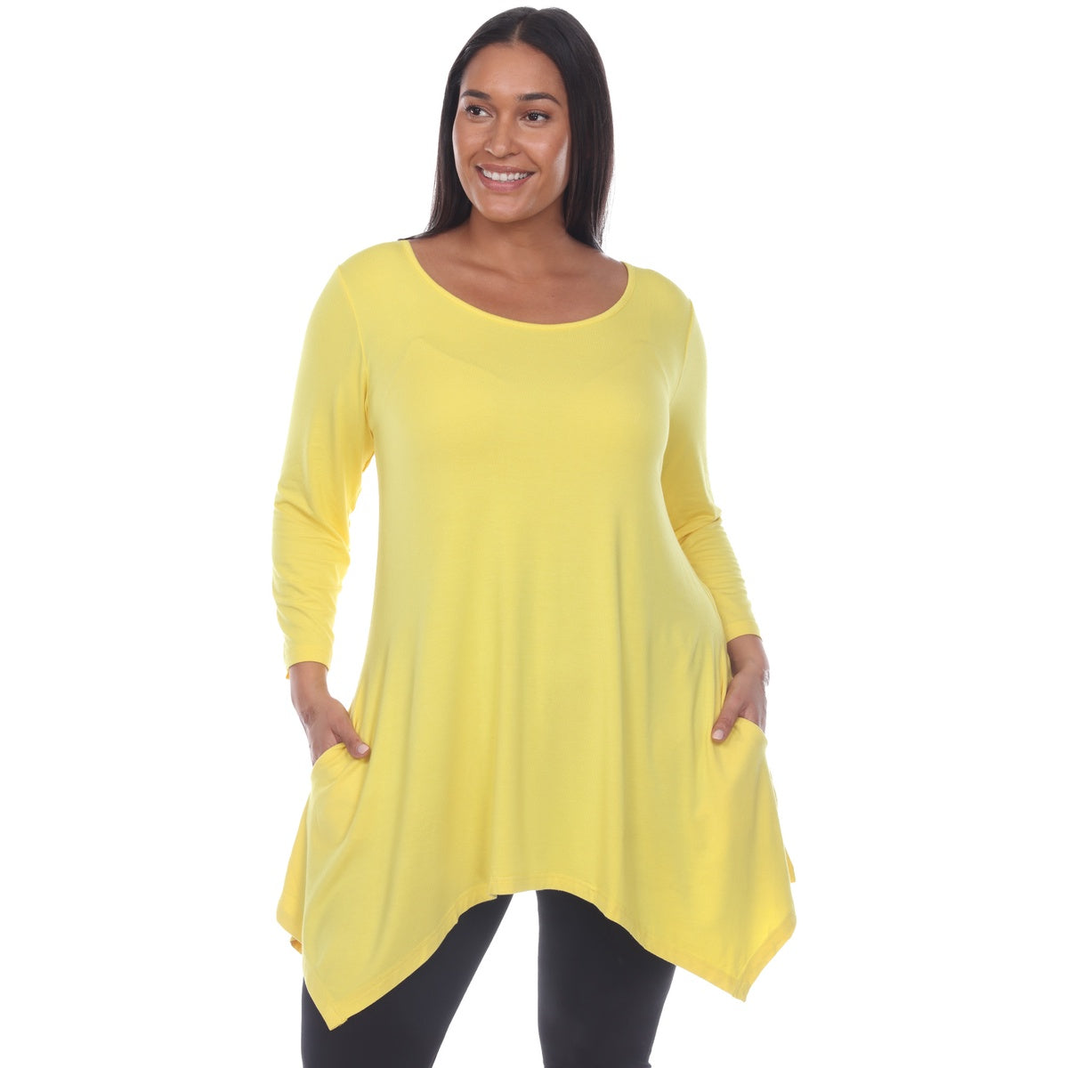  White Mark Plus Size Makayla Tunic Top - 1X - Bonton