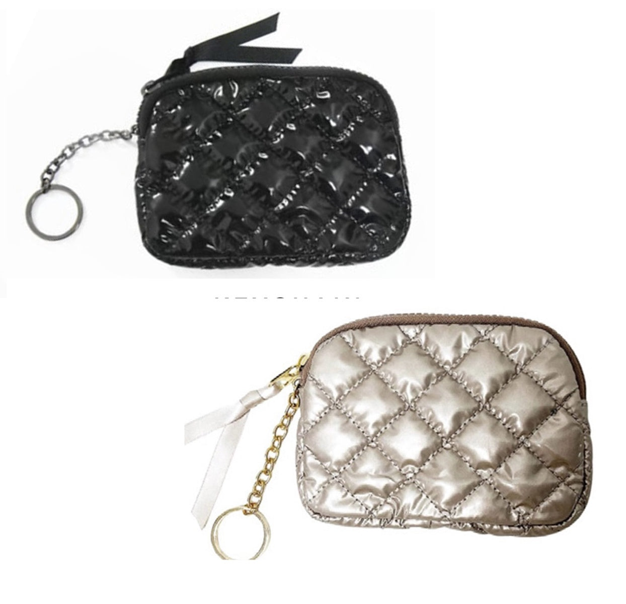  Lemonbella Diamond Key Chain Wallet Glossy Black - Black - Bonton