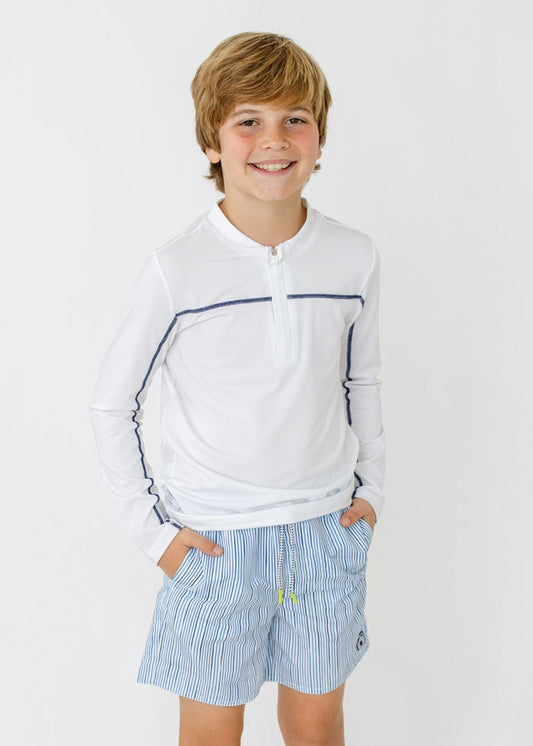 Boys Seaside Stripe Swim Trunk