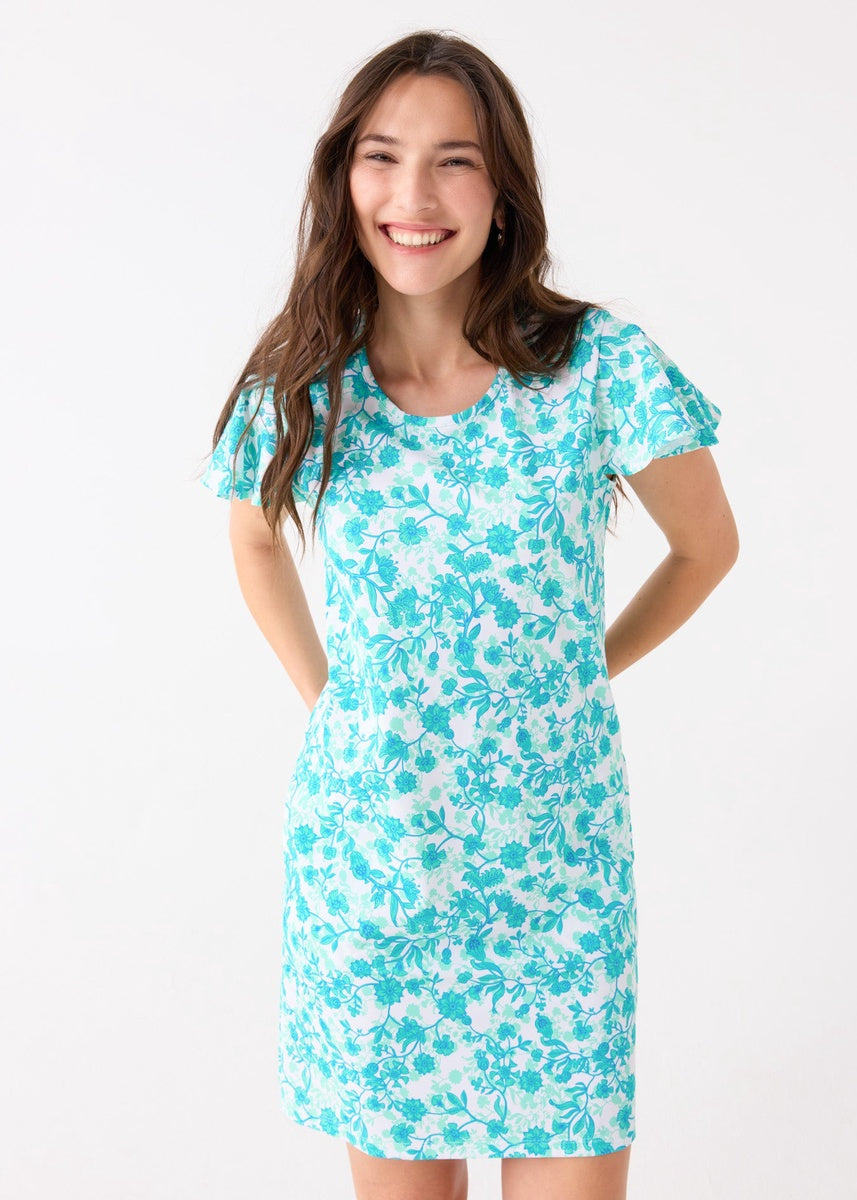  Cabana Life Rosemary Beach Ruffle Short Sleeve Dress - XS - Bonton