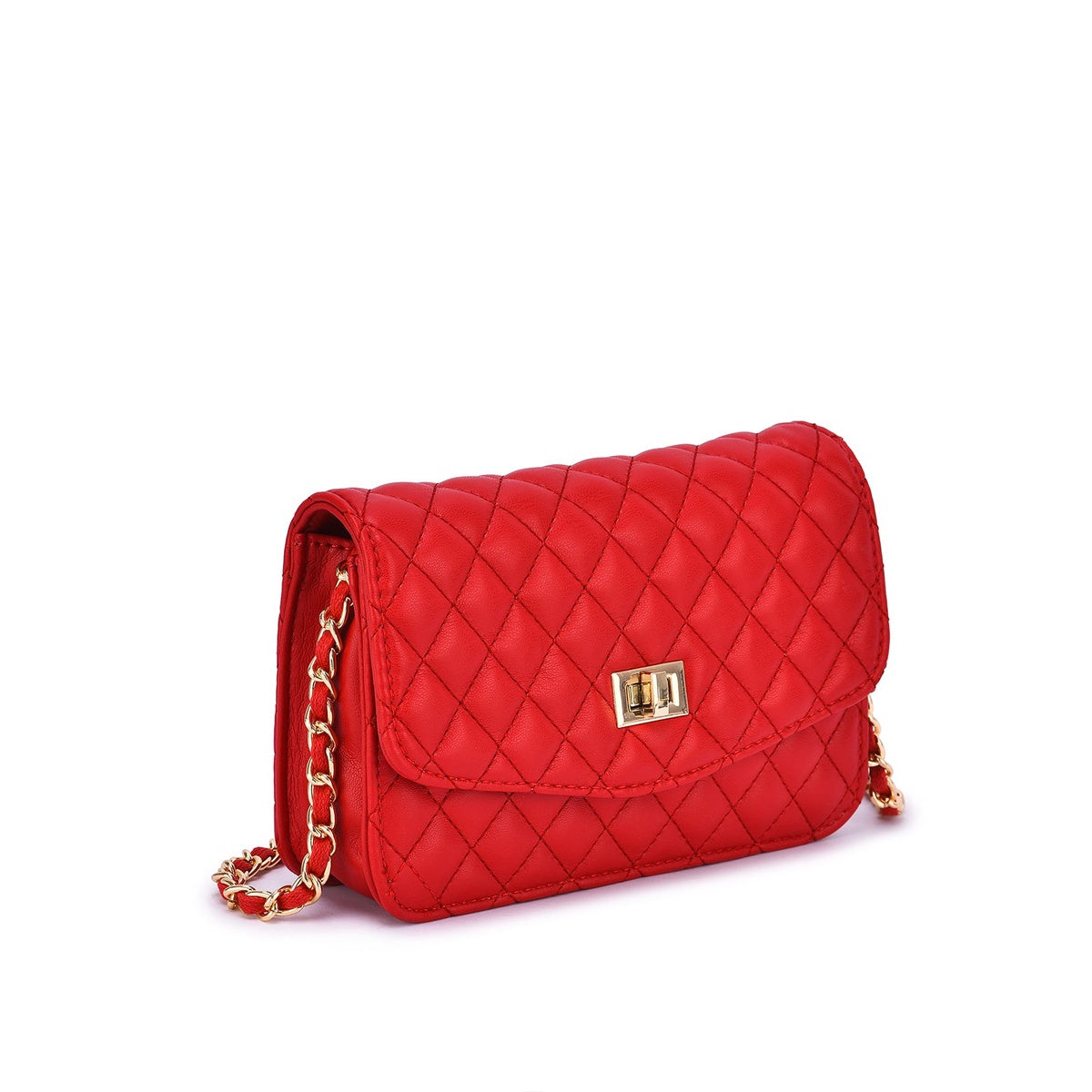  Mellow World Amanda Quilted Crossbody Clutch - White - Bonton