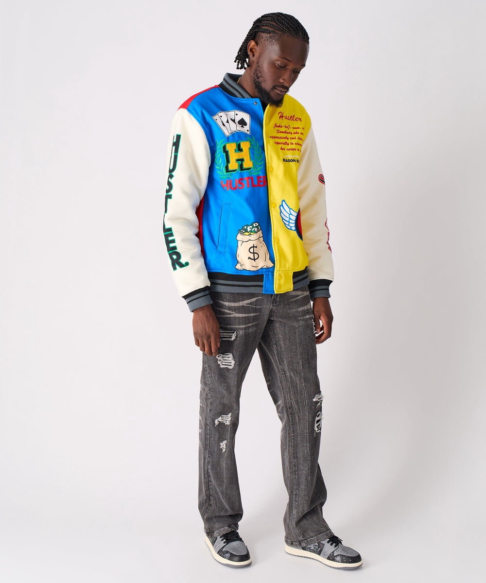  Reason Clothing Hustler Varsity Jacket - MULTI - Bonton
