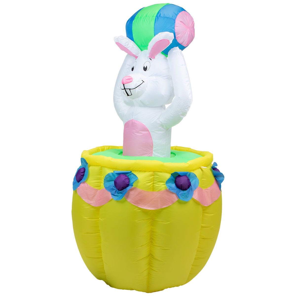  Northlight Lighted and Animated Inflatable Easter Bunny Basket Outdoor Decoration - 5.5' - - Default Title - Bonton