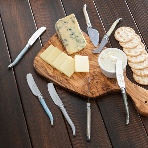 Laguiole Mother of Pearl Cheese Knife and Spreader Set, 7 Piece