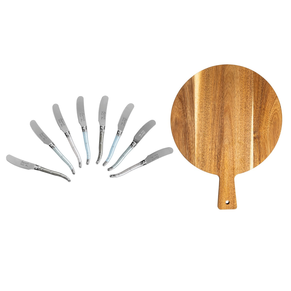  French Home Laguiole Spreaders With Mother of Pearl Handles and Wood Serving Board - Default Title - Bonton