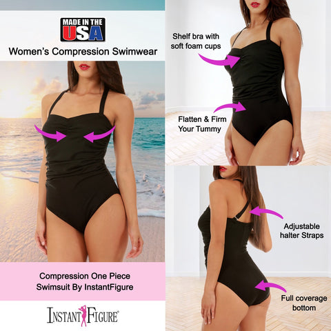 InstantFigure Swimsuit Halter Strap One Piece 13593P