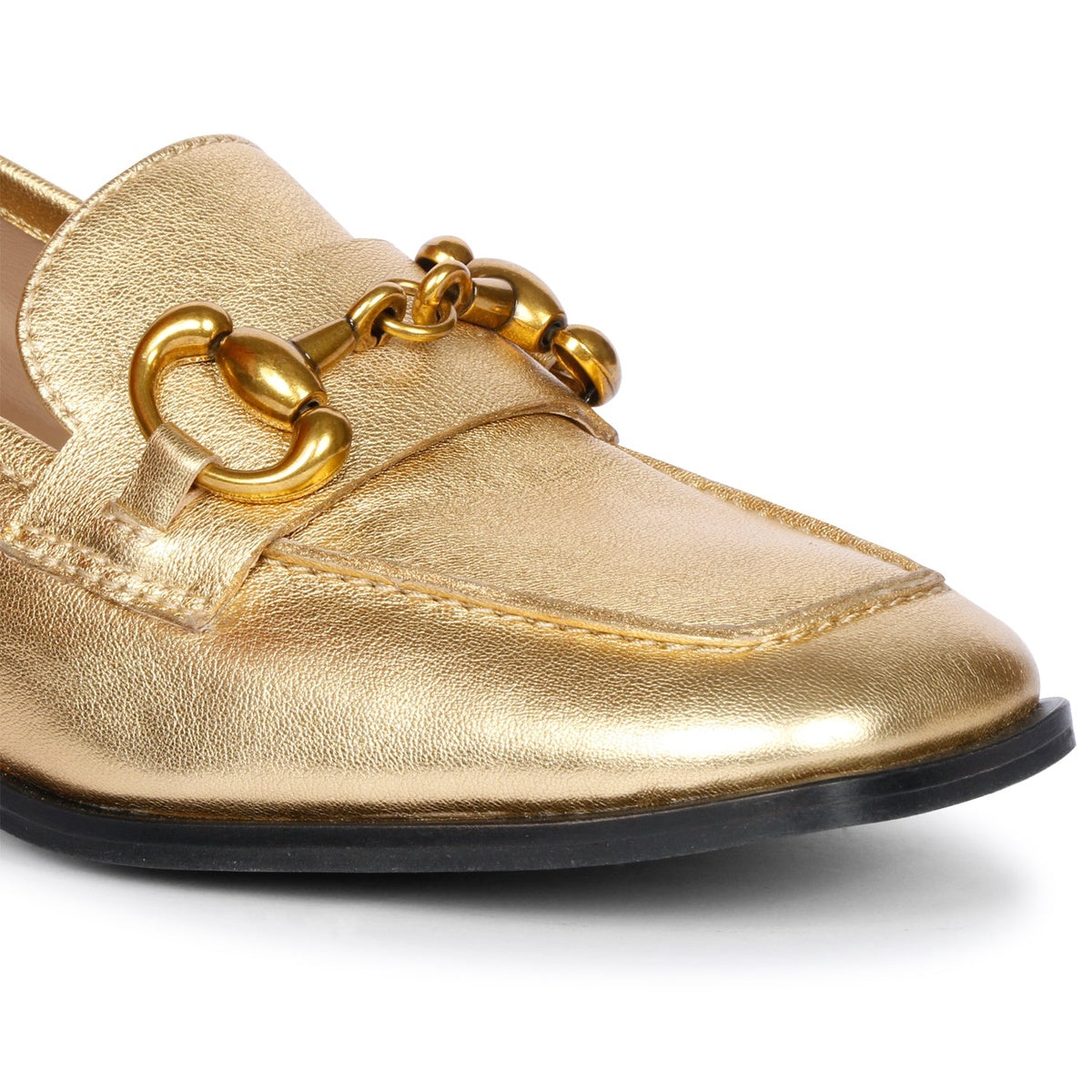  Saint G Jacqueline Metallic Loafers - Gold - Bonton