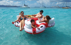 78-Inch White and Red Solstice Super Chill Quarto Swimming Pool Float