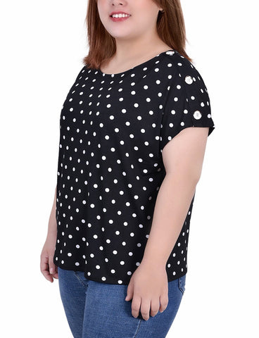 Plus Size Short Extended Sleeve Top