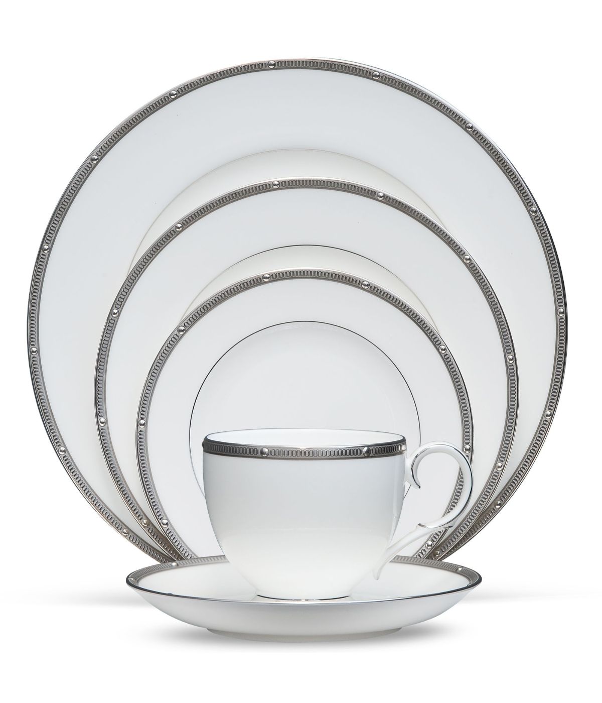  Noritake Rochelle 5 Piece Place Setting - Platinum - Bonton