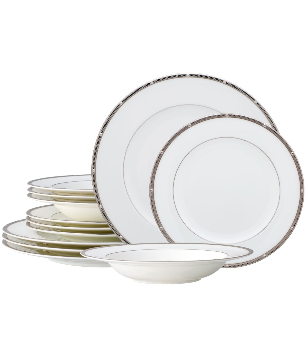  Noritake Rochelle 12 Piece Set, Service for 4 - Platinum - Bonton