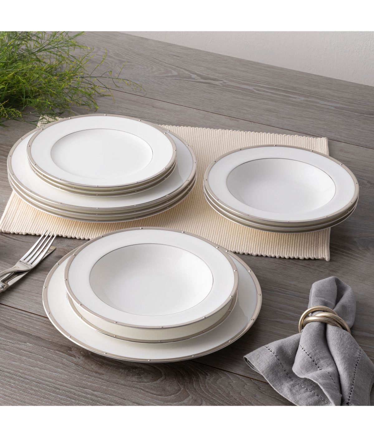  Noritake Rochelle 12 Piece Set, Service for 4 - Platinum - Bonton