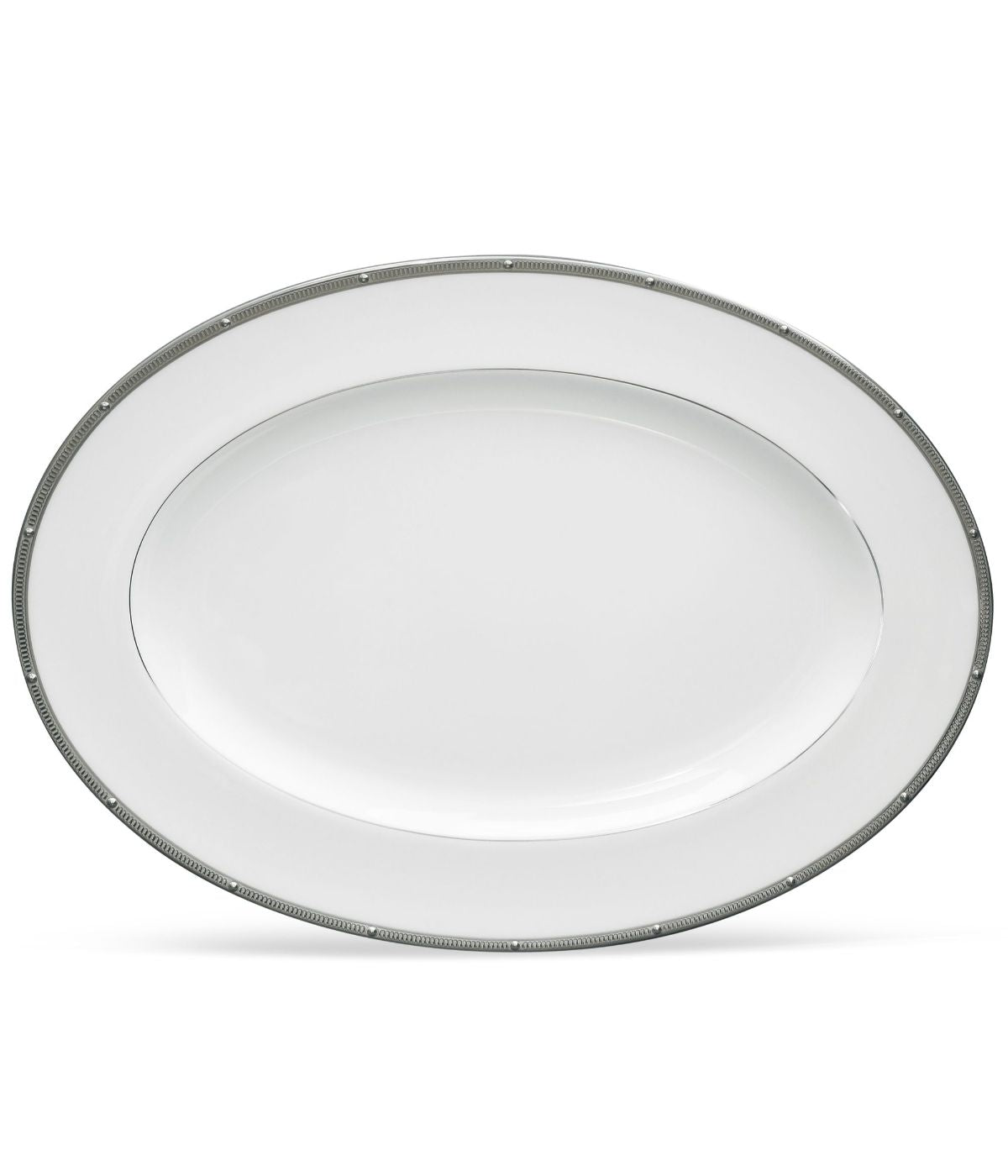  Noritake Rochelle Oval Platter - Platinum - Bonton