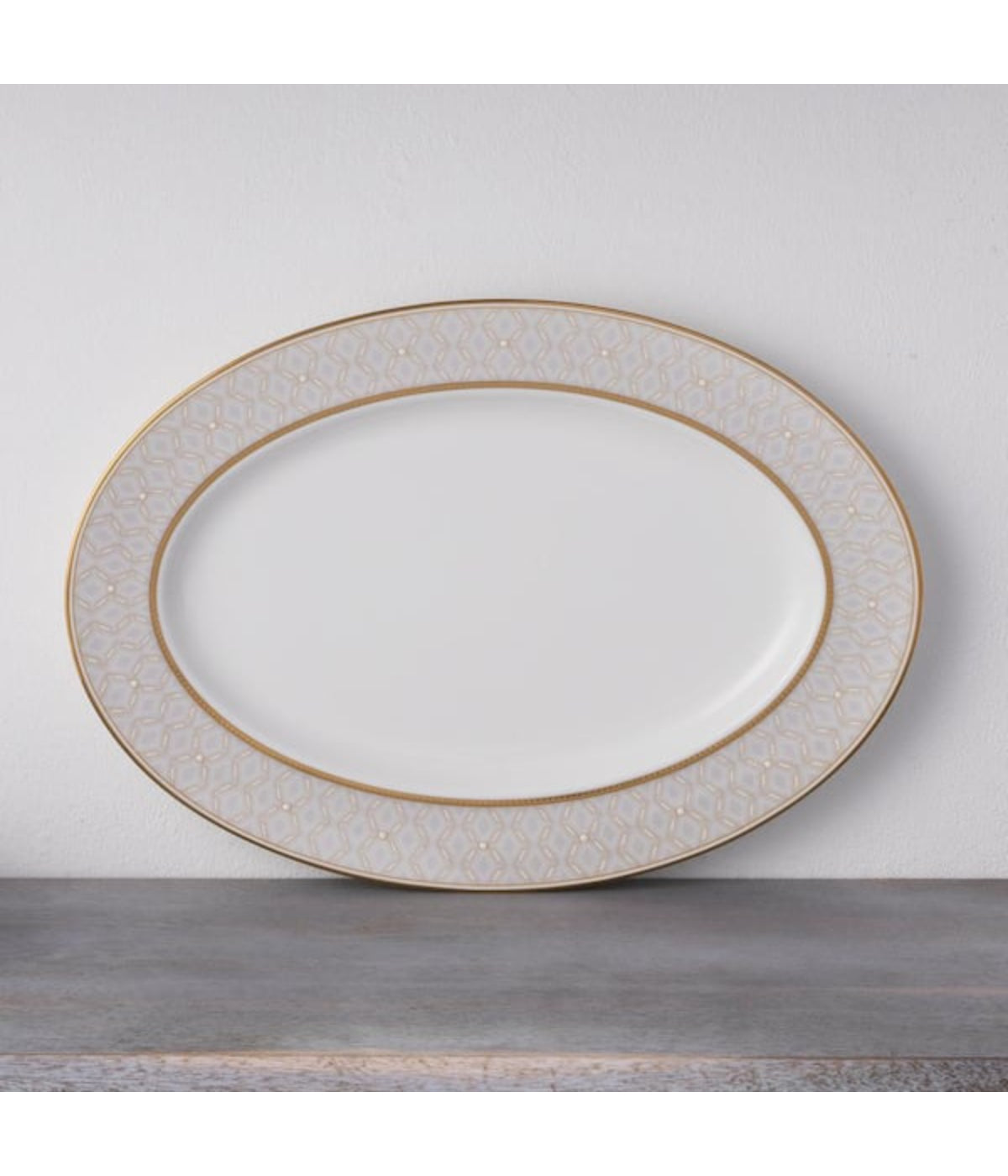  Noritake Rochelle Oval Platter - Platinum - Bonton