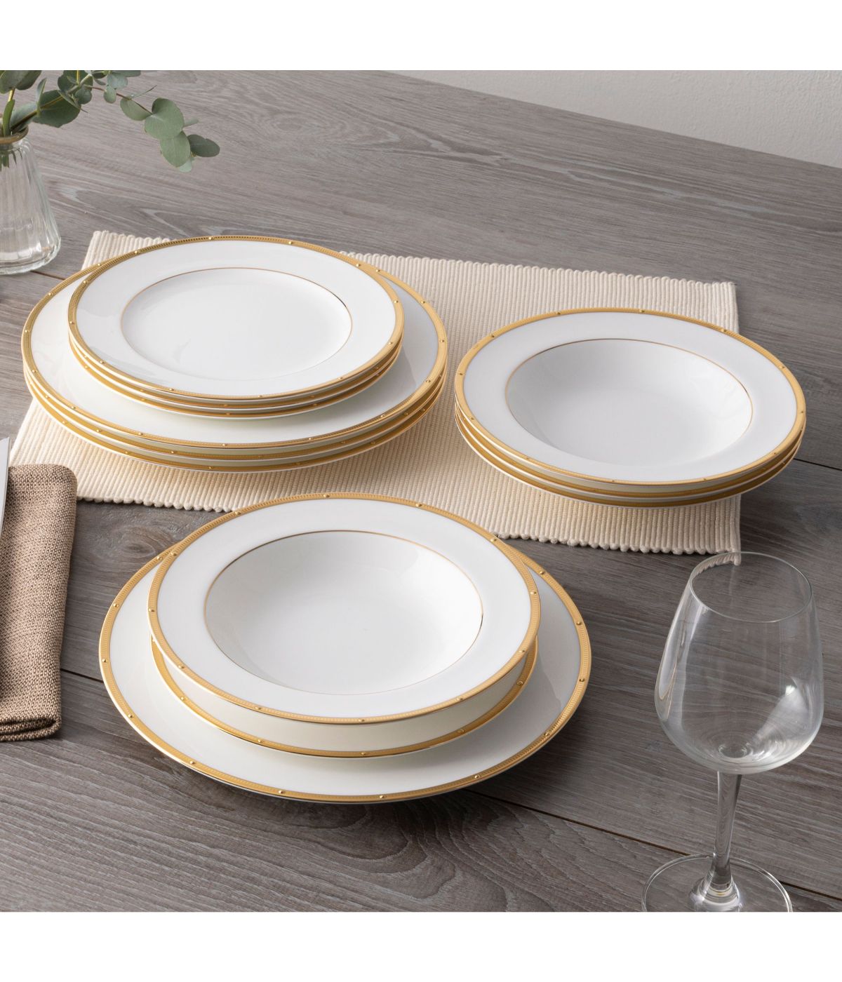  Noritake Rochelle 12 Piece Set, Service for 4 - Gold - Bonton