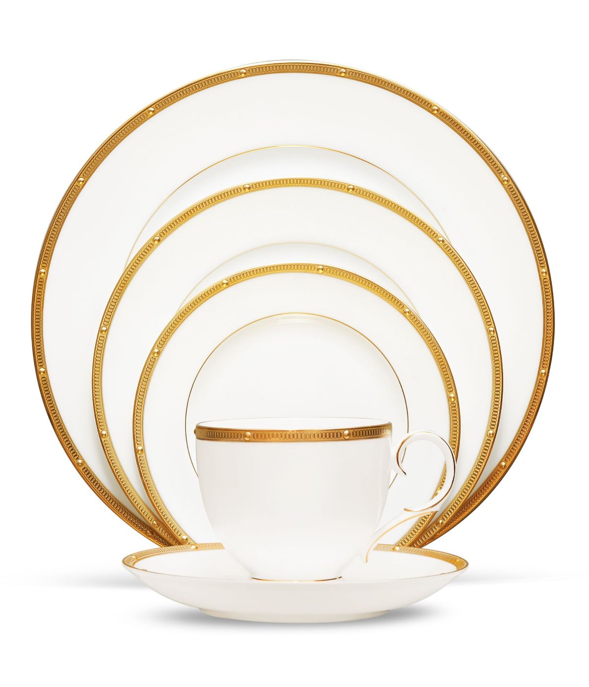  Noritake Rochelle Set of 4 Bread & Butter/Appetizer Plates - Gold - Bonton