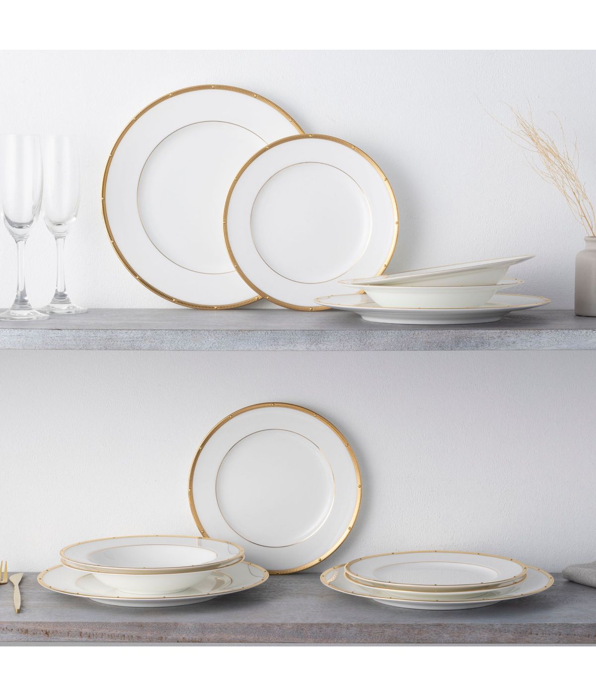  Noritake Rochelle Set of 4 Salad Plates - Gold - Bonton