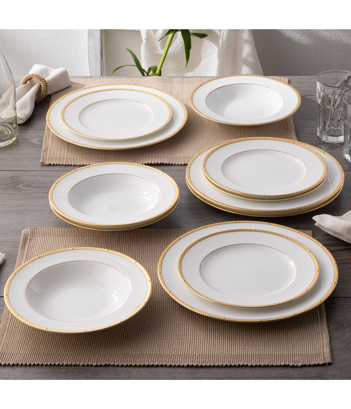  Noritake Rochelle Set of 4 Soup Bowls - Gold - Bonton