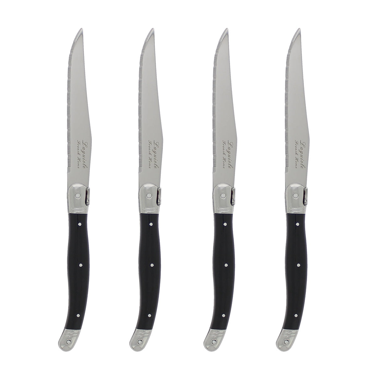  French Home Set of 4 Laguiole Black Steak Knives - Default Title - Bonton