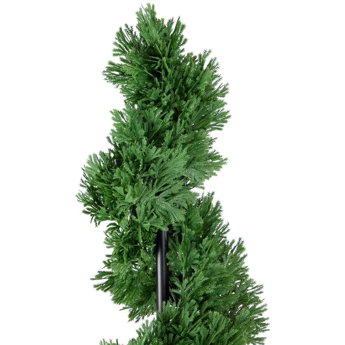  Northlight Real Touch™ Artificial Cedar Spiral Topiary Tree in Black Pot  Unlit - 5' - 5' - Bonton