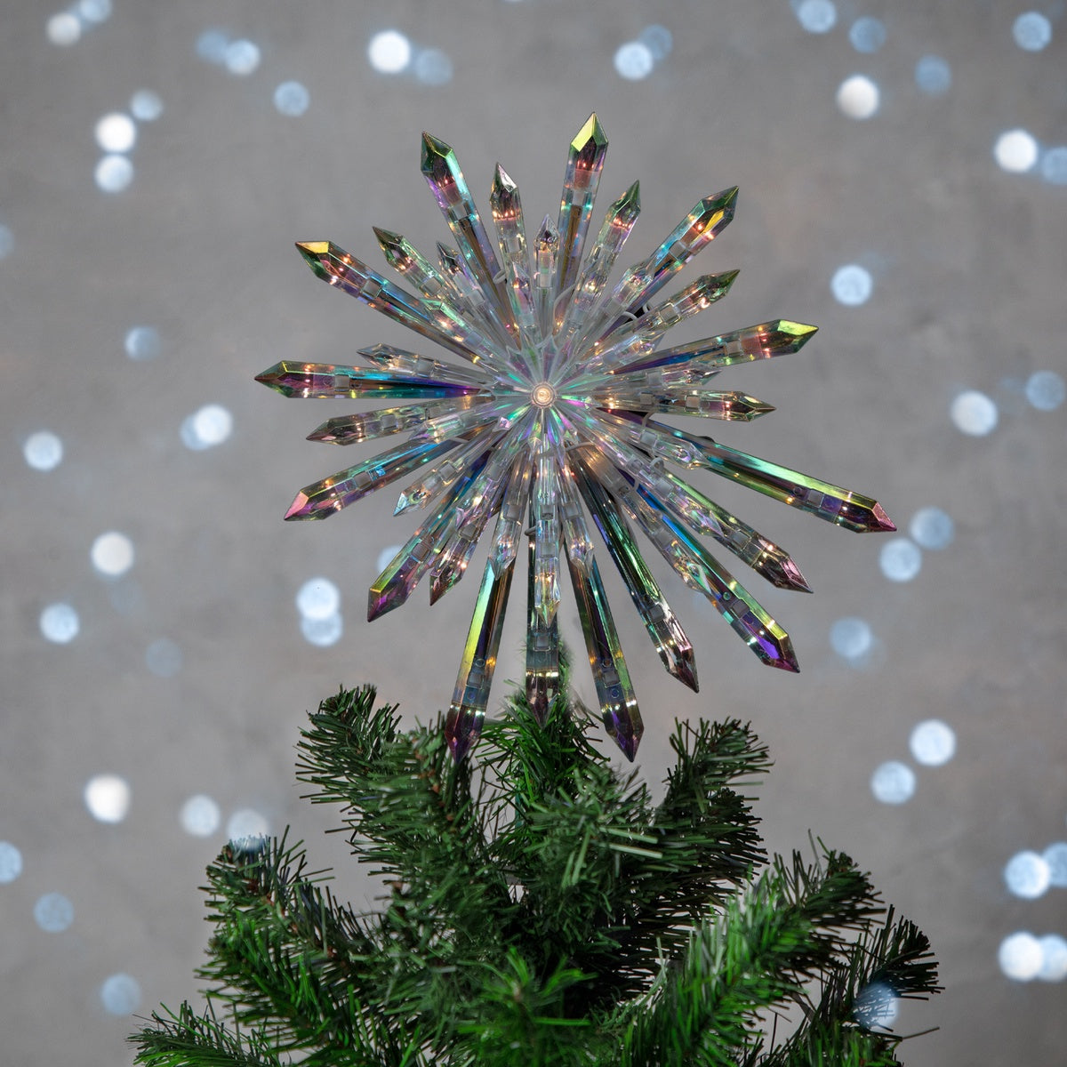  Northlight Lighted Iridescent Icicles Christmas Tree Topper - 14