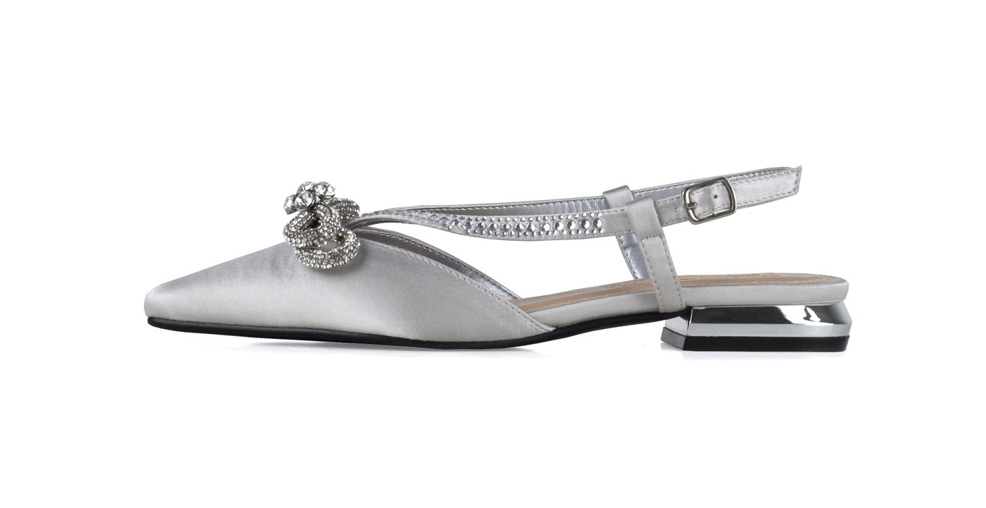  Lady Couture Kendal Flat Slingback - Silver - Bonton