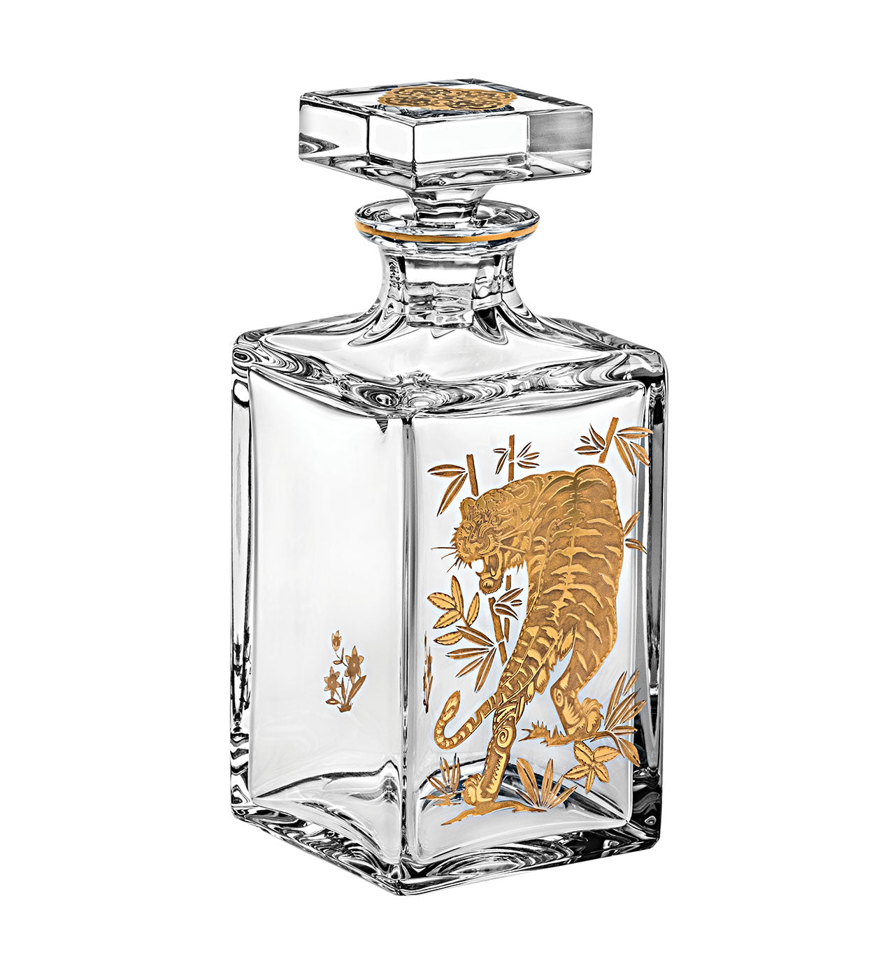  Vista Alegre Golden Tiger Whisky Decanter - Clear/Gold - Bonton