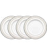  Noritake Montvale Platinum Set of 4 Bread & Butter/Appetizer Plates - White - Bonton