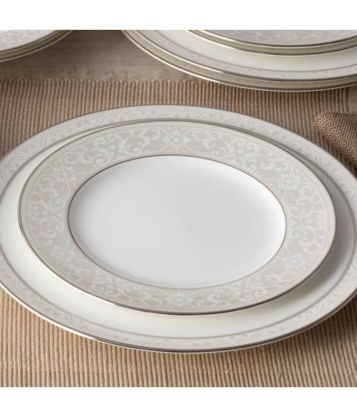  Noritake Montvale Platinum Set of 4 Salad Plates - White - Bonton