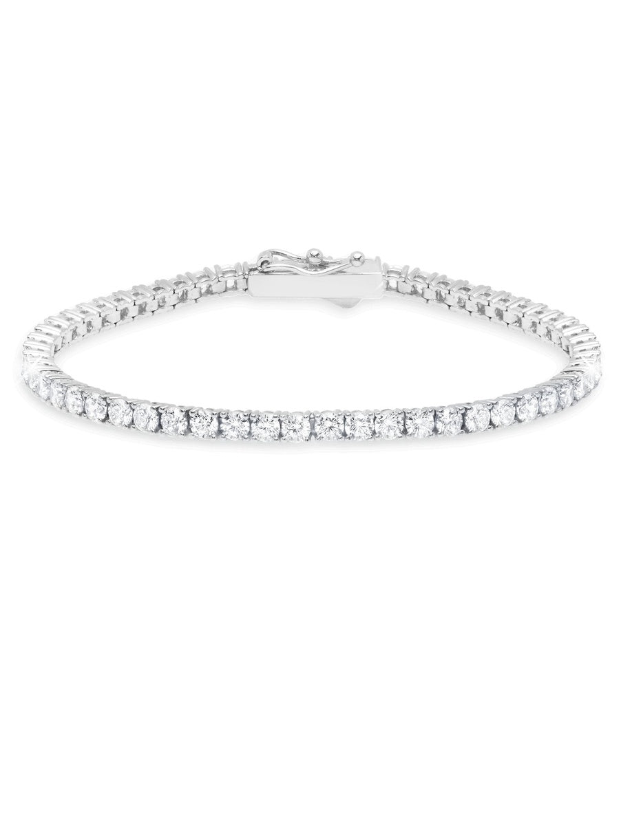  CRISLU Classic Medium Brilliant Tennis Bracelet Finished in Pure Platinum - XX - Bonton