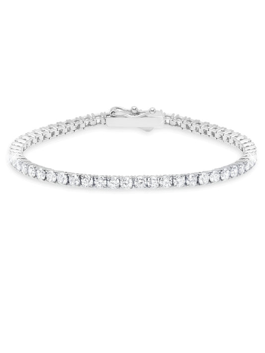 Classic Medium Brilliant Tennis Bracelet Finished in Pure Platinum