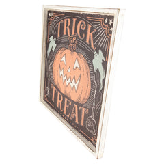 18.75" Trick or Treat Jack O Lantern Halloween Wall Sign