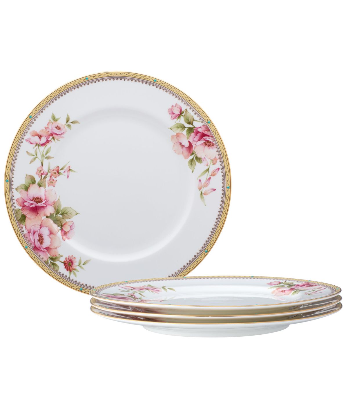  Noritake Hertford Set of 4 Dinner Plates - Pink - Bonton