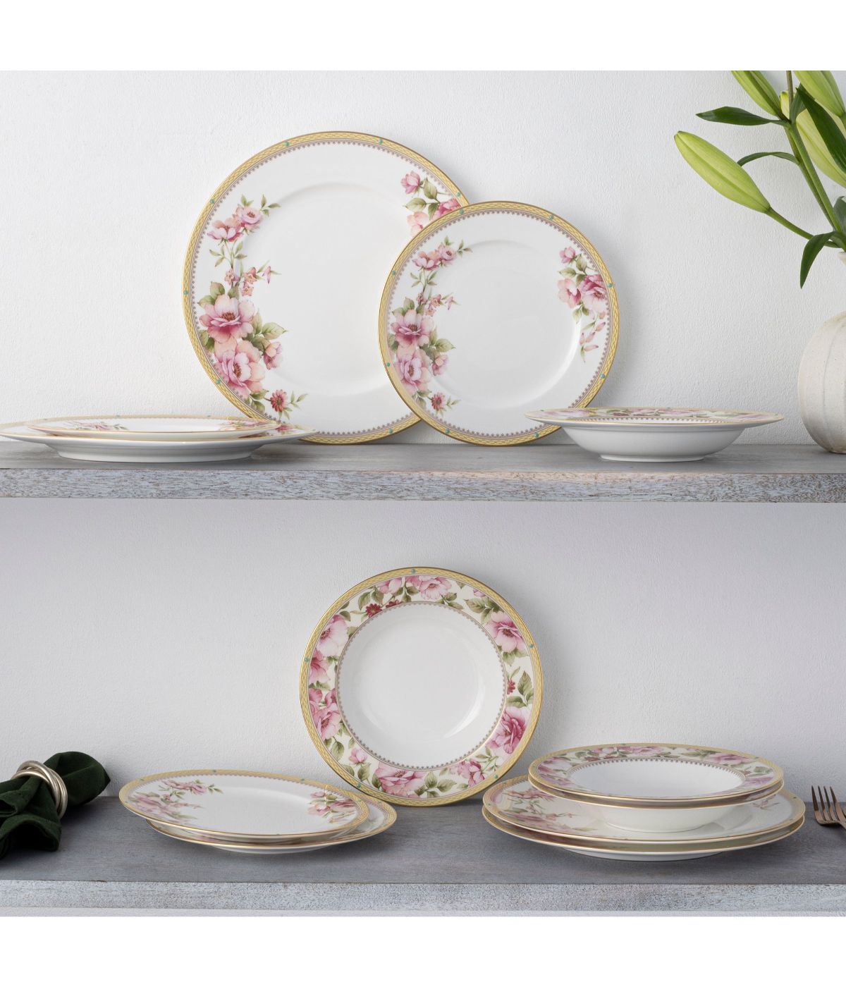  Noritake Hertford Set of 4 Dinner Plates - Pink - Bonton