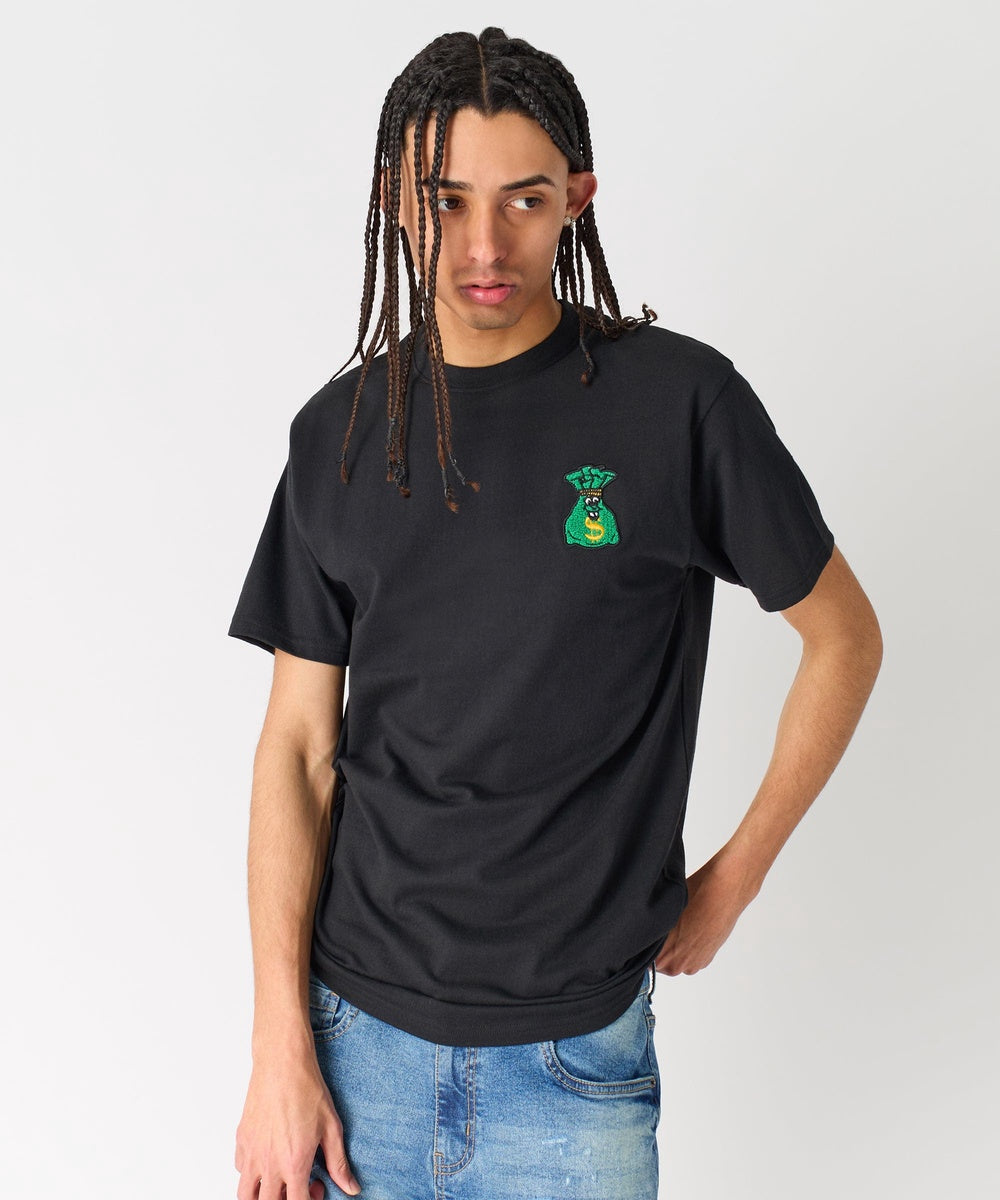  Reason Clothing Money Bags Short Sleeve Tee - Black - BLACK - Bonton